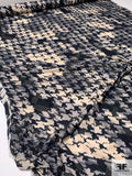 Abstract Houndstooth Print with Gold Lurex Viscose Georgette - Cream / Grey / Black / Gold