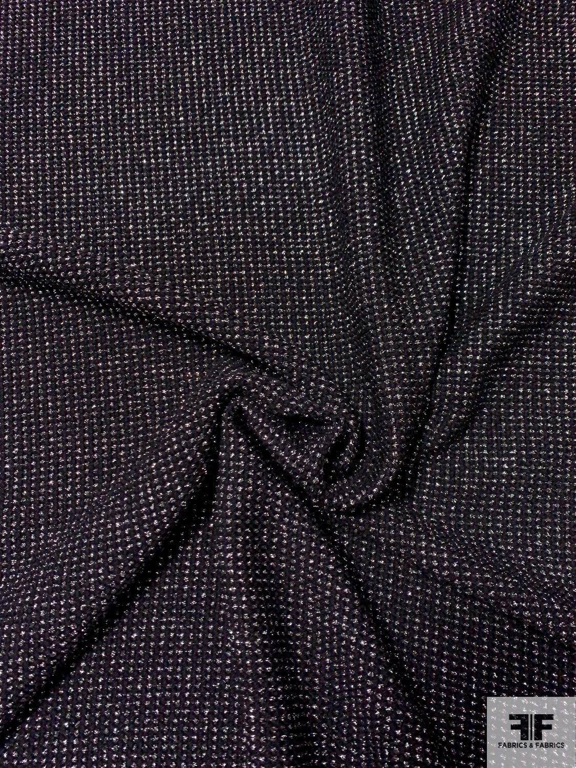 Cotton Blend Dot Lurex Tweed - Black / Silver