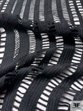 Lela Rose Striped Guipure Lace - Black