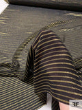 Italian Horizontal Striped Silk and Lurex Georgette - Black / Gold