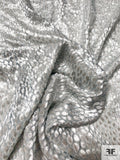 Made in France Dotted Shimmery Burnout Velvet with Lurex - Silver / Grey