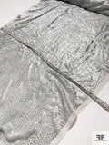 Made in France Dotted Shimmery Burnout Velvet with Lurex - Silver / Grey