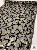 Made in France Glam Abstract Burnout Velvet with Lurex - Black / Gold