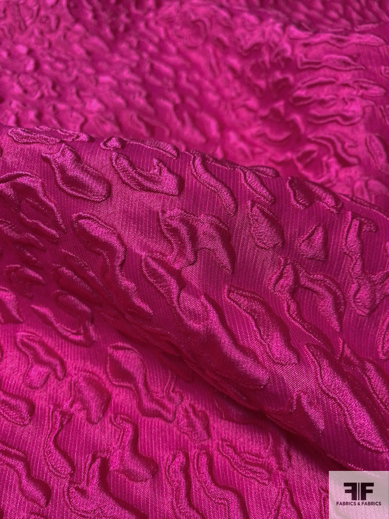 Italian Animal Pattern Matelassé Brocade - Magenta | FABRICS & FABRICS ...