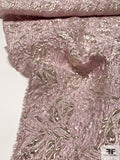 Christian Siriano Italian Abstract Cloqué Metallic Brocade - Icy Light Pink / Gold