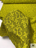 Famous NYC Designer Italian Geometric Floral Brocade - Chartreuse / Black