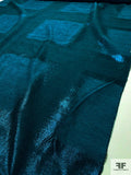 Italian Reversible Large Box Pattern Brocade Suiting with Lurex and Chenille Finish - Deep Teal / Teal