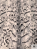 Low-Pile Animal Pattern Compact Panné Faux Fur - Cream / Charcoal Black