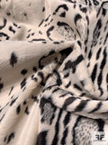 Low-Pile Animal Pattern Compact Panné Faux Fur - Cream / Charcoal Black