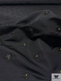 Silk Faille with Embroidered Purses - Black / Gold