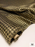 Italian Glam Houndstooth Silk and Wool Metallic Brocade - Black / Gold