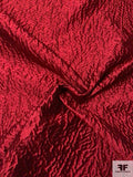 Italian Reversible Crinkle Textured Brocade - Wine Red / Deep Coral-Pink