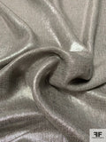 Earth Tone Linen with Metallic Silver Foil Print