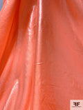 J Mendel Italian Silk and Poly Lamé - Glossy Coral