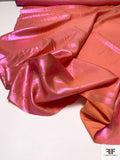 Italian Silk and Poly Pearlized Reflective Lamé - Coral Punch