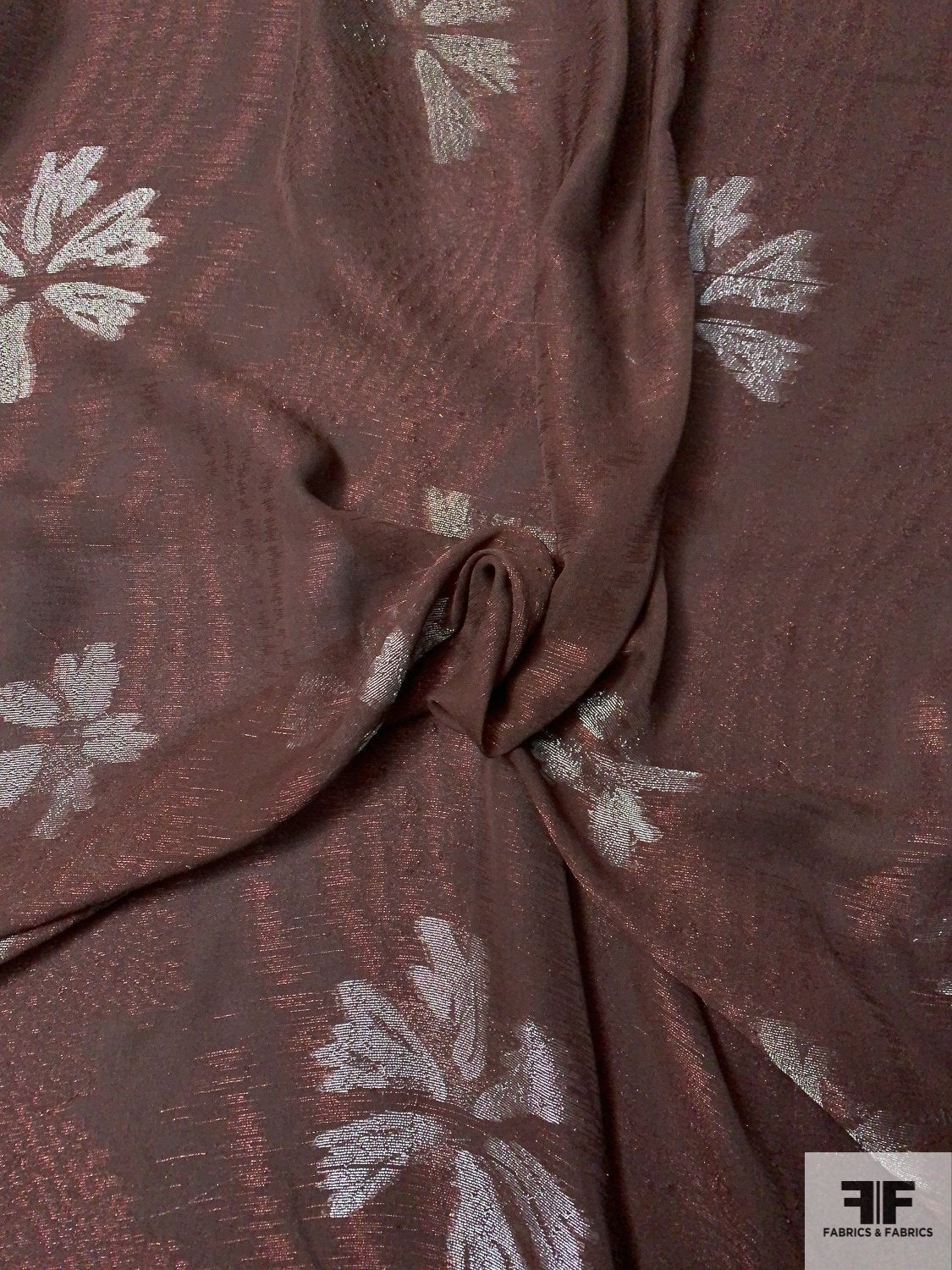 Italian Poly Rayon Faille with Lurex - Antique Copper / Gold - Fabric by  the Yard