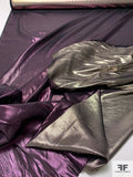 Italian Glamour Double-Sided Silk and Lurex Lamé - Gold / Metallic Grape Purple
