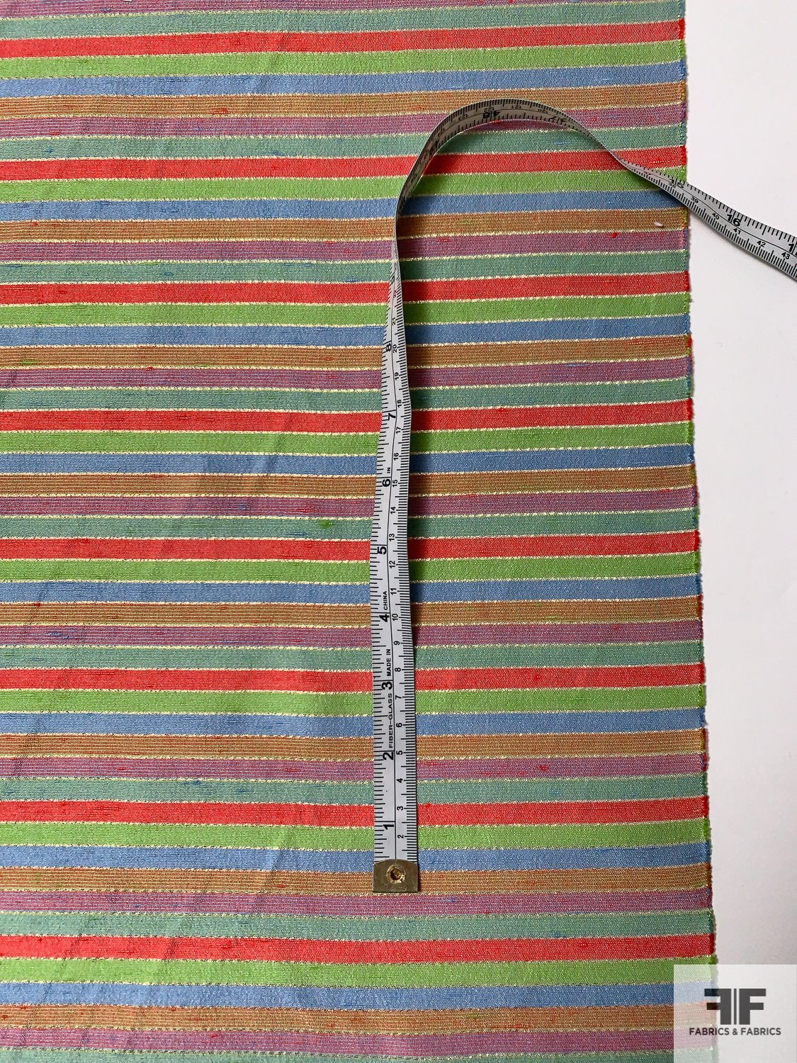 Horizontal Striped Metallic Brocade - Multicolor
