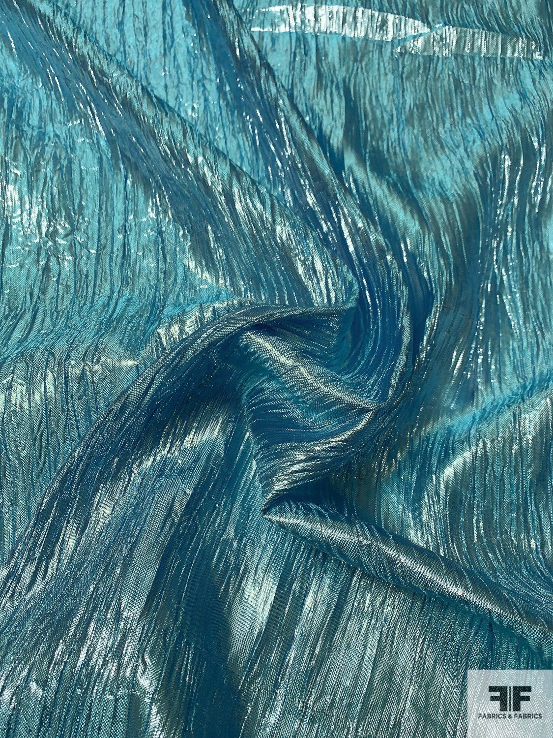Crinkled Tissue Lam - Metallic Ocean Blue | FABRICS & FABRICS Fabrics & Fabrics Crinkled Tissue Lam - Metallic Ocean Blue | FABRICS & FABRICS Fabrics & Fabrics