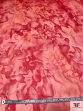 Abstract Watercolor Printed Satin Face Organza - Shades of Pink
