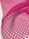Italian Open Basketweave Silk Gazar Organza - Hot Pink