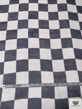 Classic Checkerboard Printed Silk Organza - Black / Off-White