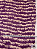 Tulip Silhouettes in Striped Design Printed Satin Face Organza - Purple / Light Peach