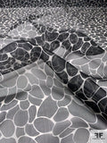 Overlapping Ovals Printed Silk Organza - Black / White