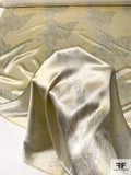 Airy Leaf Printed Silk Charmeuse - Light Yellow / Sage / Ivory