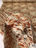 A Starry Night Inspired Printed Silk Charmeuse - Shades of Brown / Cream