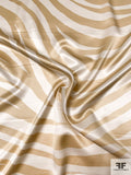 Zebra Inspired Printed Silk Charmeuse - Antique Gold / Off White