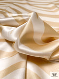 Zebra Inspired Printed Silk Charmeuse - Antique Gold / Off White