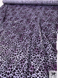 Animal Pattern with Spray Splatter Silk Charmeuse - Grape Purple / Lavender / Black