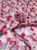 Daisy Graphic Printed Silk Charmeuse - Magenta / Mauve / Pink / Mint