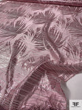 Italian Leaf Pattern Silk and Lurex Novelty Lamé Organza - Metallic Pink