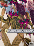 Jakob Schlaepfer Floral Landscape Printed Basketweave Silk Gazar - Purple / Teal / Multicolor