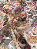 Adam Lippes Signature Flower Bouquets Printed Silk Organza - Multicolor