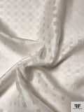 Italian Basketweave Squares Novelty Silk & Cotton Gazar - Ivory