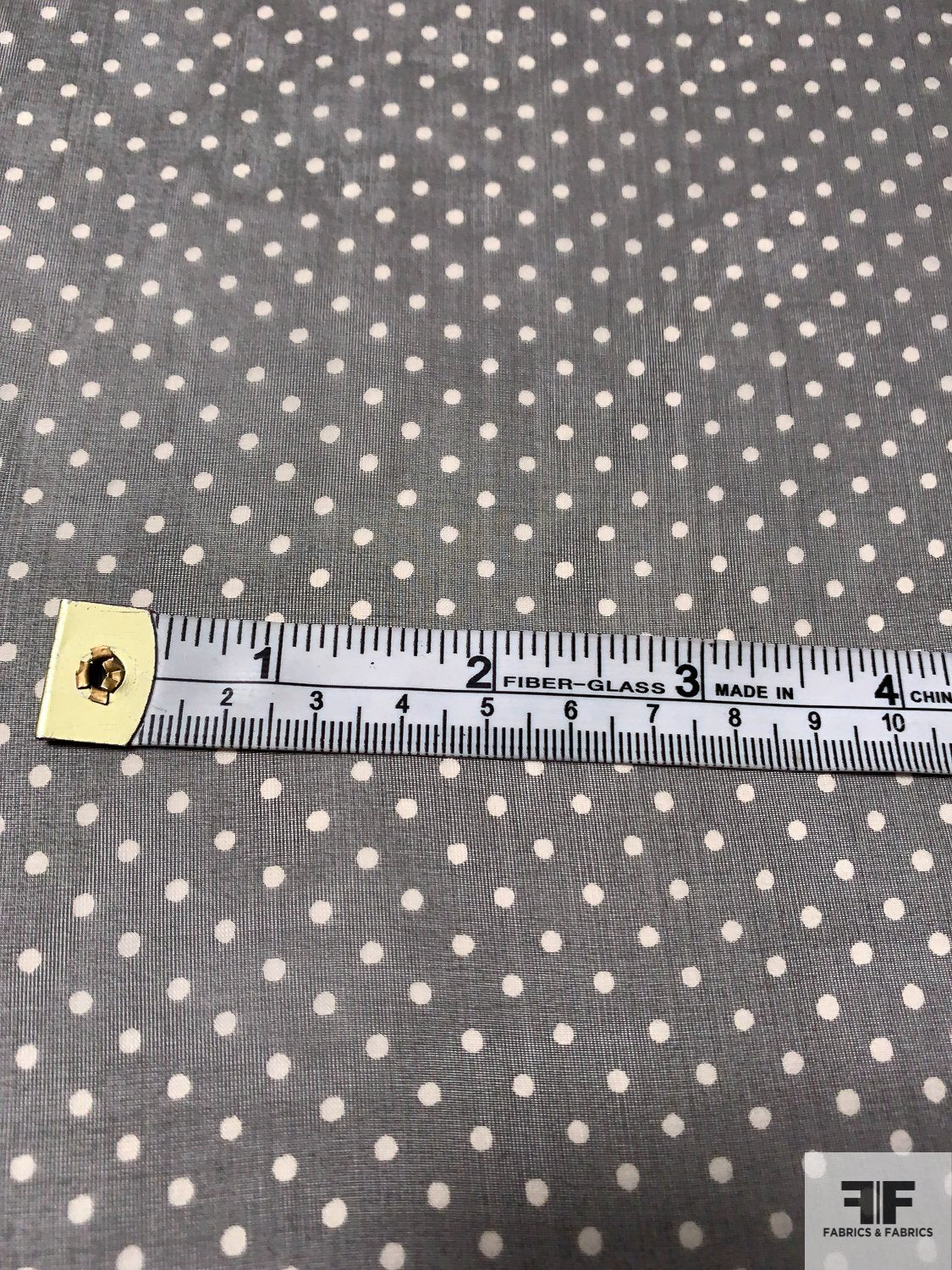 Basic Small Polka Dot Printed Silk Organza - Black / Off-White