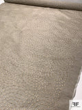 Swirling Circles Embroidered Silk and Rayon Plain Weave Gazar with Slubs - Beige