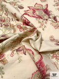Made in England Baroque Floral Printed Linen - Mauve / Mint / Khaki / Ivory