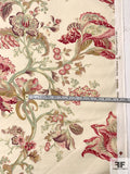 Made in England Baroque Floral Printed Linen - Mauve / Mint / Khaki / Ivory