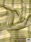 Plaid Yarn-Dyed Cotton-Linen Gauze - Lime / Olive / Muted Yellow