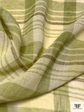 Plaid Yarn-Dyed Cotton-Linen Gauze - Lime / Olive / Muted Yellow