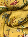 Colorful Toile Printed Linen - Yellow / Multicolor