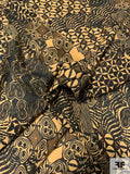 Ethnic Printed Cotton Gauze - Caramel / Black / Brown