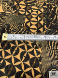 Ethnic Printed Cotton Gauze - Caramel / Black / Brown