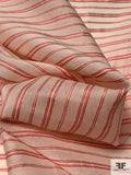 Italian Yarn-Dyed Silk and Cotton Voile - Ivory / Coral