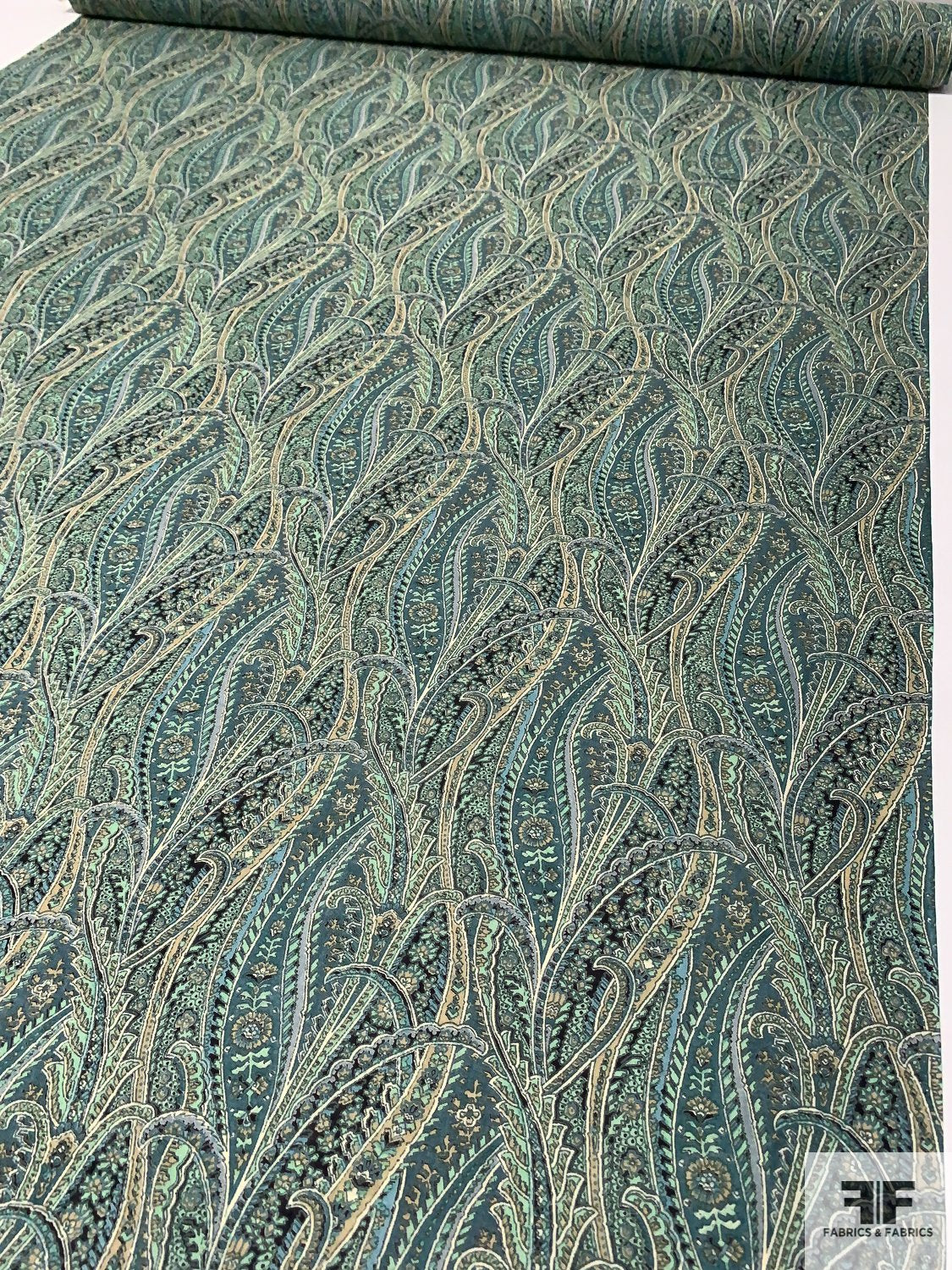 Liberty of London Paisley Forest Printed Fine Cotton Batiste - Shades of Green