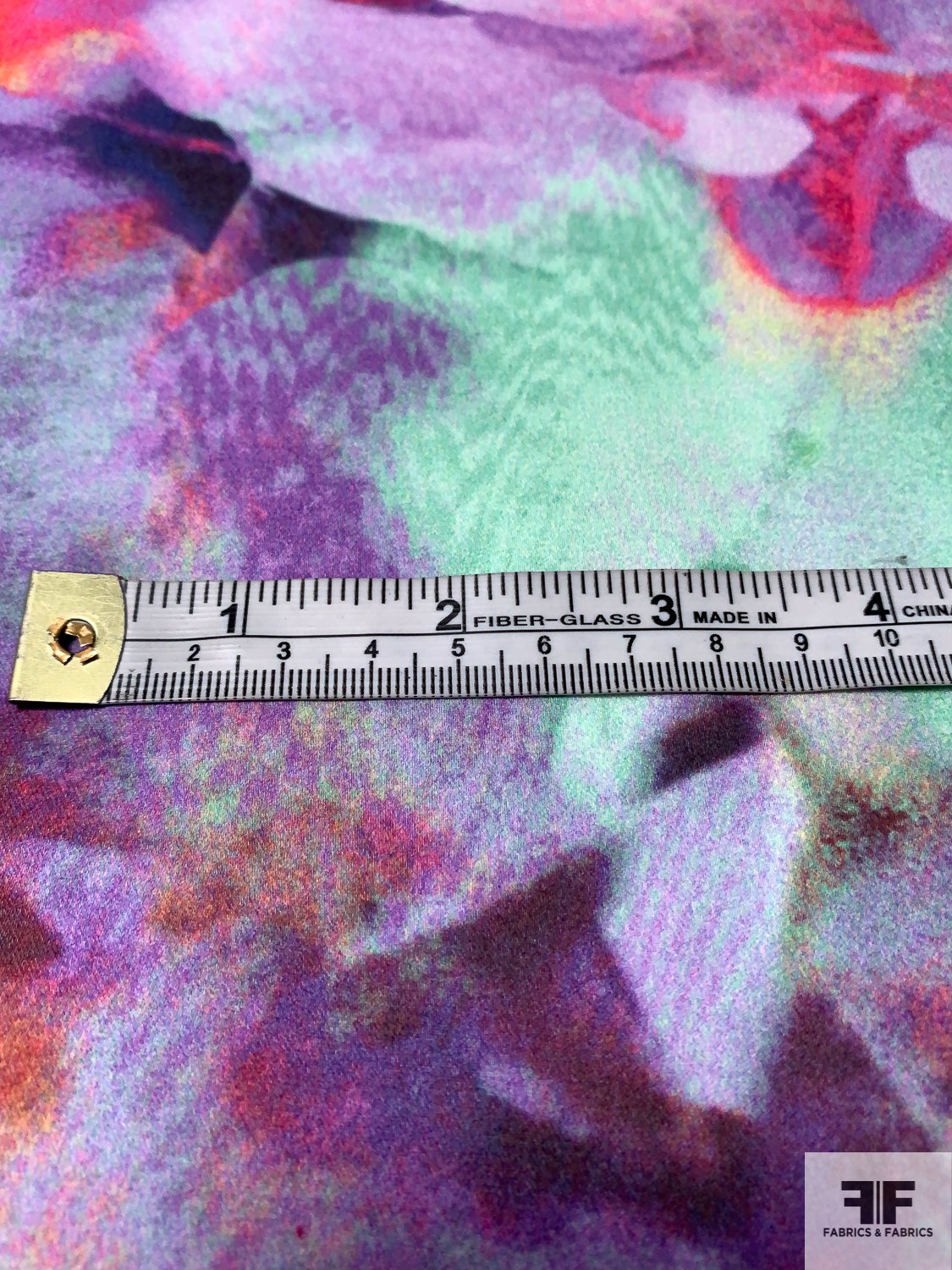Watercolor Floral Printed Stretch Cotton Sateen - Multicolor